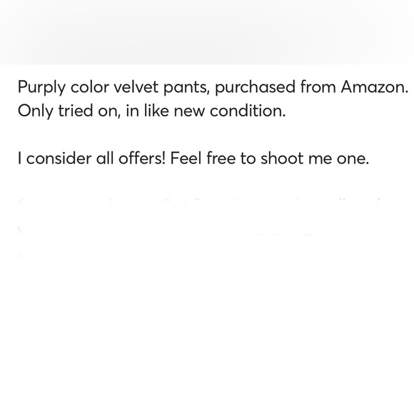 Women's Purple Velvet Wide Leg Pants - Picture 6 of 6